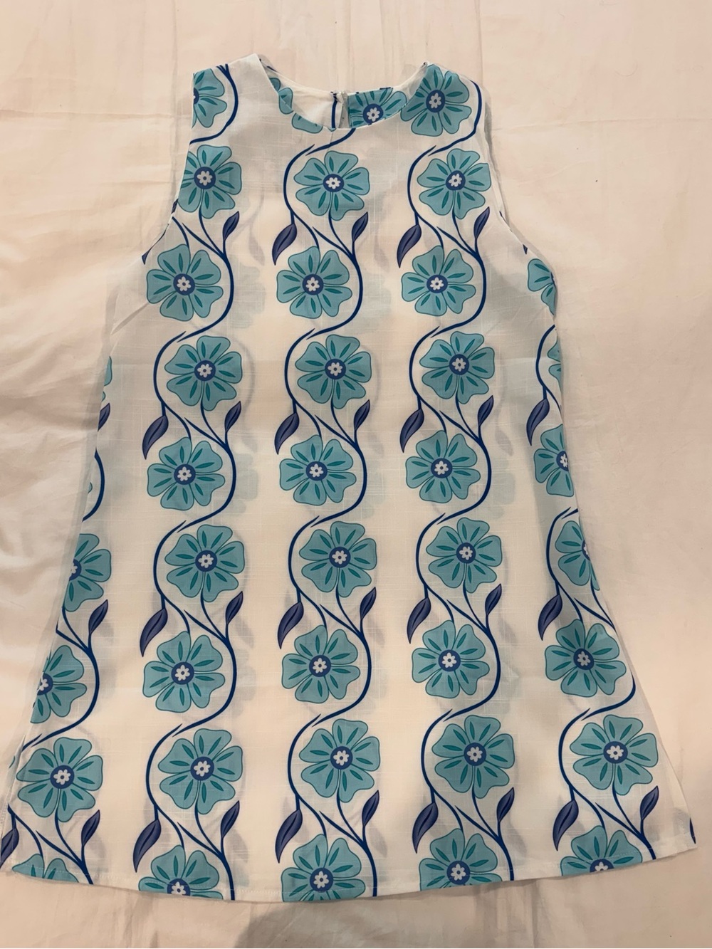 Blue Floral A-Line Kids Dress